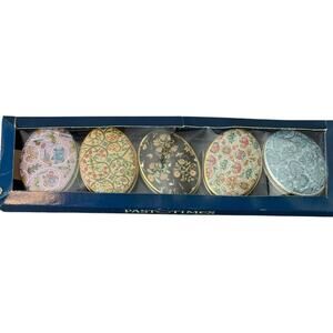 Vtg Past Times Lot 5 Elizabethan Traveling Soaps Collectible Tins England 1994